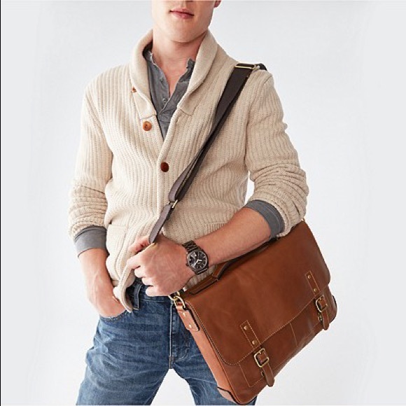 NEW Fossil leather messenger bag (was$278!) - Picture 3 of 5